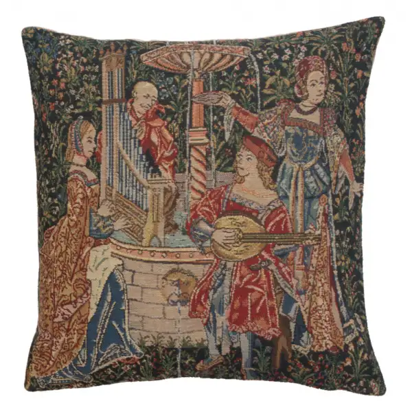 The Concert Belgian Cushion Cover - 16 in. x 16 in. Cotton/Viscose/Polyester by Charlotte Home Furnishings