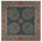 Tree Of Life - Blue Belgian Throw - 59 in. x 59 in. Cotton/Viscose/Polyester by William Morris