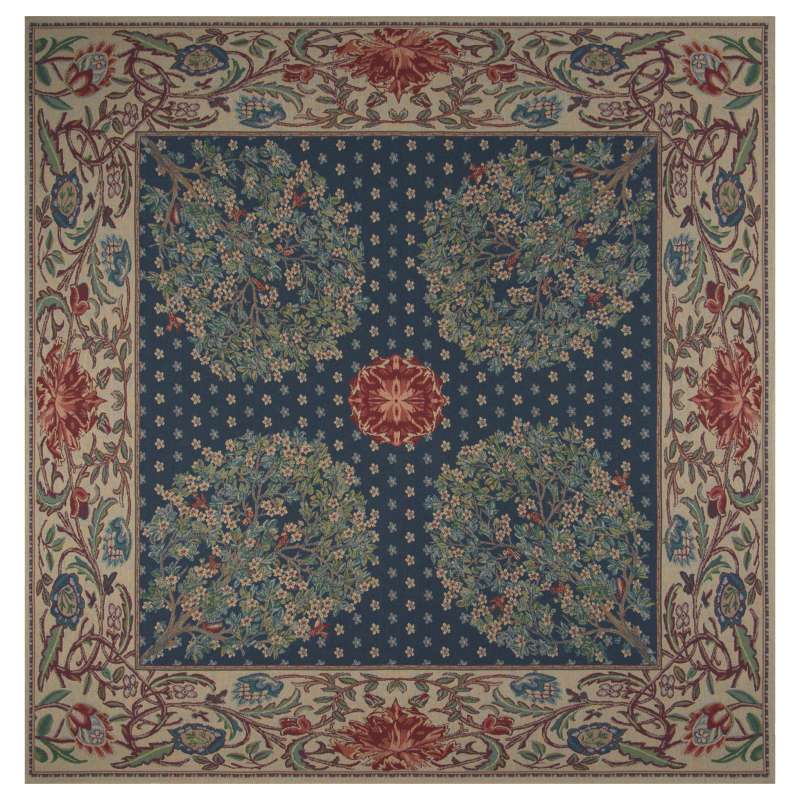Tree of Life - Blue Belgian Throw