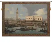 Bucintoro At The Dock Italian Tapestry - 50 in. x 37 in. Cotton/Viscose/Polyester by Canaletto