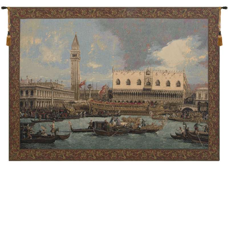 Bucintoro at the Dock Italian Tapestry Wall Hanging