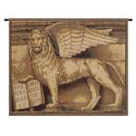 Lion with Books Italian Wall Hanging Tapestry