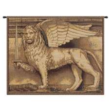 Lion with Sword Italian Tapestry Wall Hanging