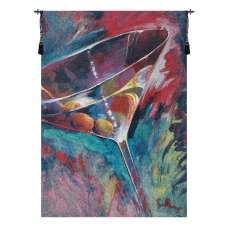 Unforgettable Cocktail Glass Belgian Tapestry Wall Hanging