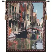 Canal with Reflections Wall Tapestry