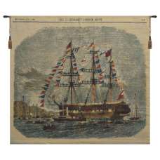 Antique Clipper Ship Fine Art Tapestry