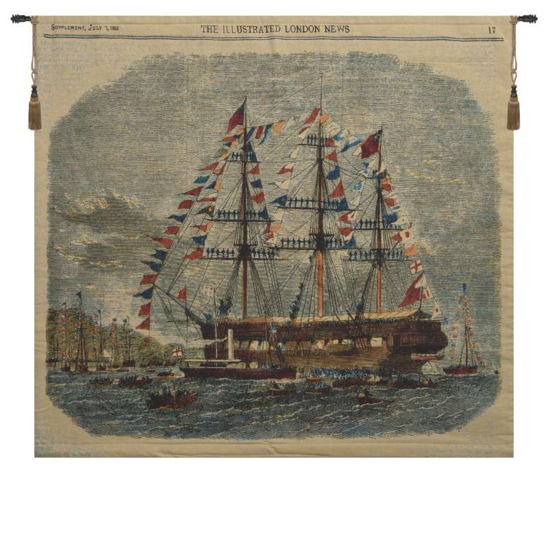 Antique Clipper Ship Fine Art Tapestry