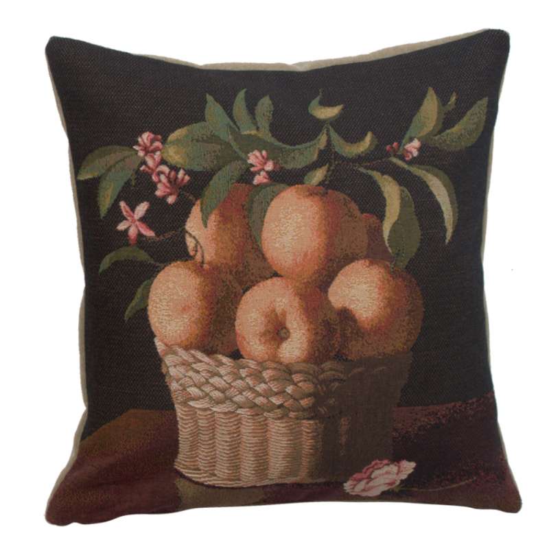 Orange Basket Decorative Tapestry Pillow
