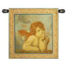 Raphaels Angel Left Panel Italian Tapestry Wall Hanging