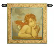 Raphaels Angel Left Panel Italian Tapestry - 21 in. x 22 in. Acryllic/viscose by Raphael
