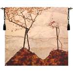 Autumn Sun and Trees Tapestry of Fine Art