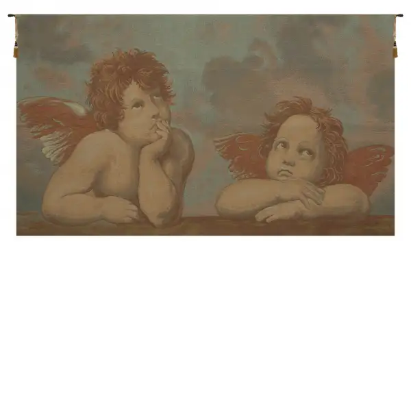 Charlotte Home Furnishing Inc. Italy Tapestry - 33 in. x 18 in. Michelangelo | Raphael's Angels Italian Tapestry