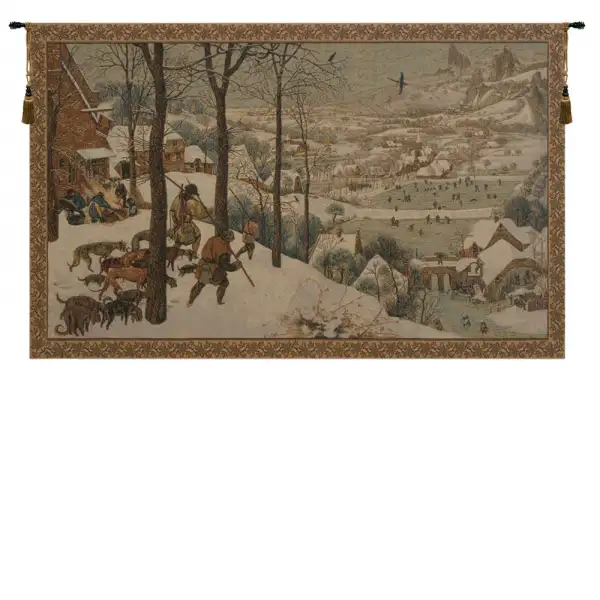 Charlotte Home Furnishing Inc. Italy Tapestry - 42 in. x 24 in. Pieter Bruegel | Hunting in the Snow Italian Tapestry