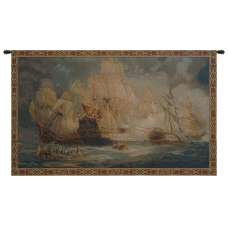 Naval Battle Italian Tapestry Wall Hanging