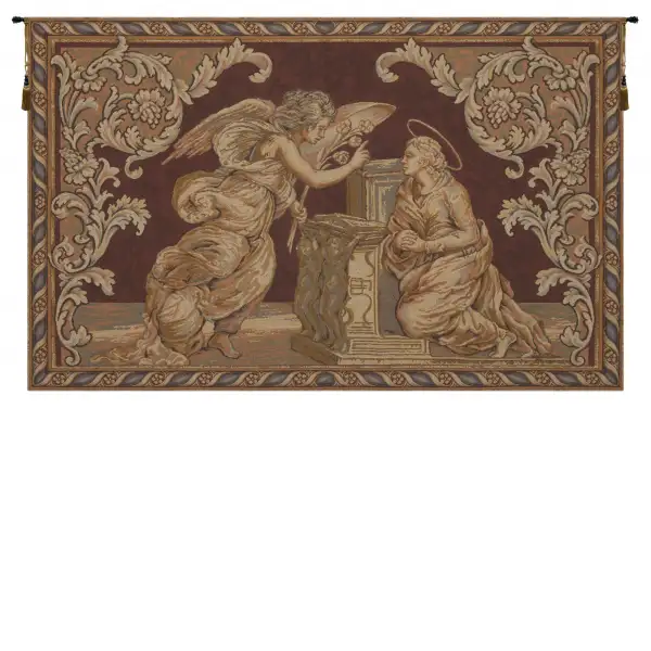 Charlotte Home Furnishing Inc. Italy Tapestry - 42 in. x 24 in. Alberto Passini | Annunciation Italian Tapestry