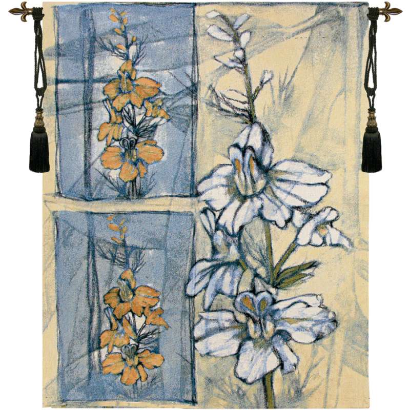 Embellished Wildflower Collage II Fine Art Tapestry