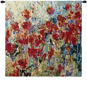 Red Poppy Field II Fine Art Tapestry