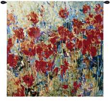 Red Poppy Field II Tapestry of Fine Art