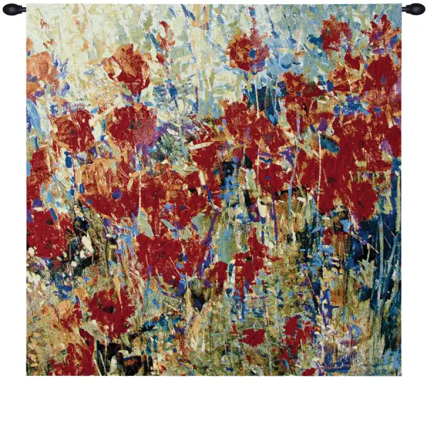 Red Poppy Field II Wall Tapestry