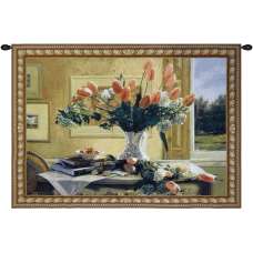 French Tulips and Crabapples Tapestry Wall Art