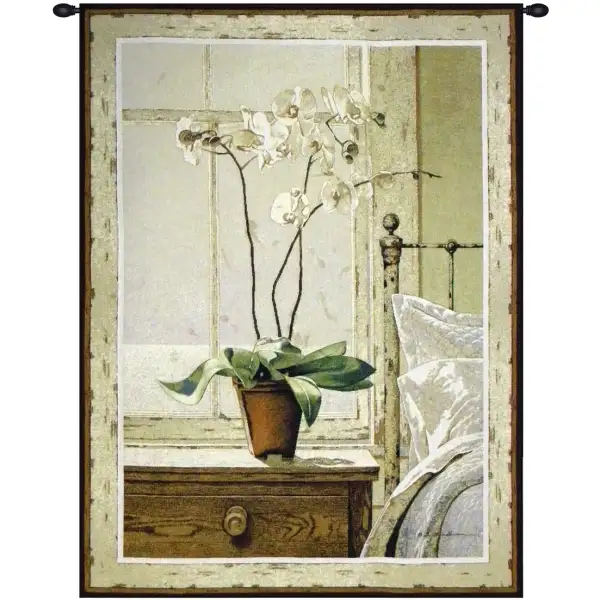 Orchids In The Window Wall Tapestry