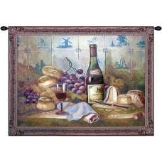 Wine Grapes and Bread Tapestry Wall Art
