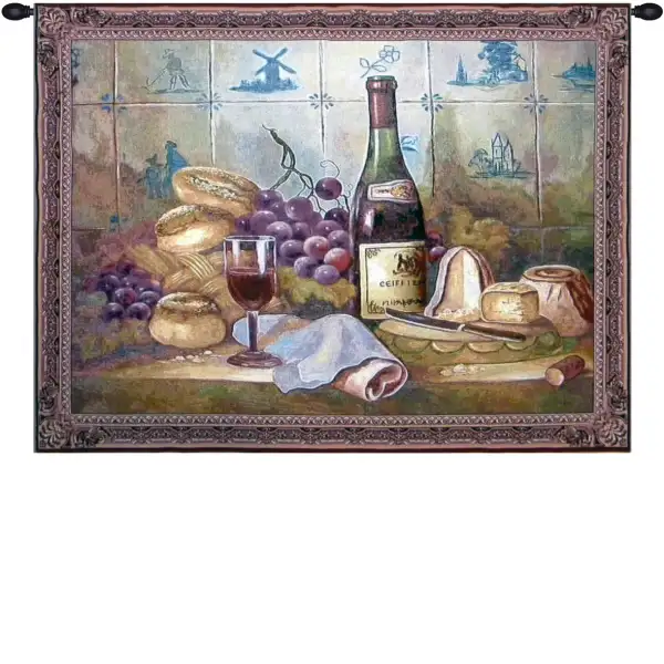 Wine Grapes and Bread Wall Tapestry