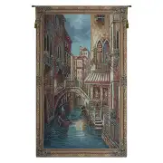 Canal With Shops II Wall Tapestry - 33 in. x 53 in. Cotton/Viscose/Polyester by Martin Roberts