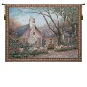 Morning Glory (House) Wall Tapestry - 53 in. x 40 in. Cotton/Viscose/Polyester by Charlotte Home Furnishings