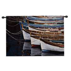 Row of Boats  Tapestry of Fine Art
