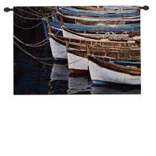 Row of Boats  Tapestry of Fine Art