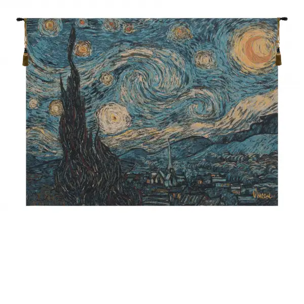 The Starry Night Belgian Tapestry Wall Hanging