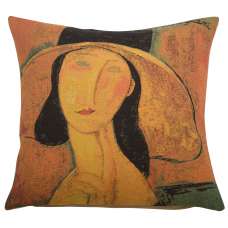 Jeanne Hebuterne in a Large Hat I European Cushion Covers