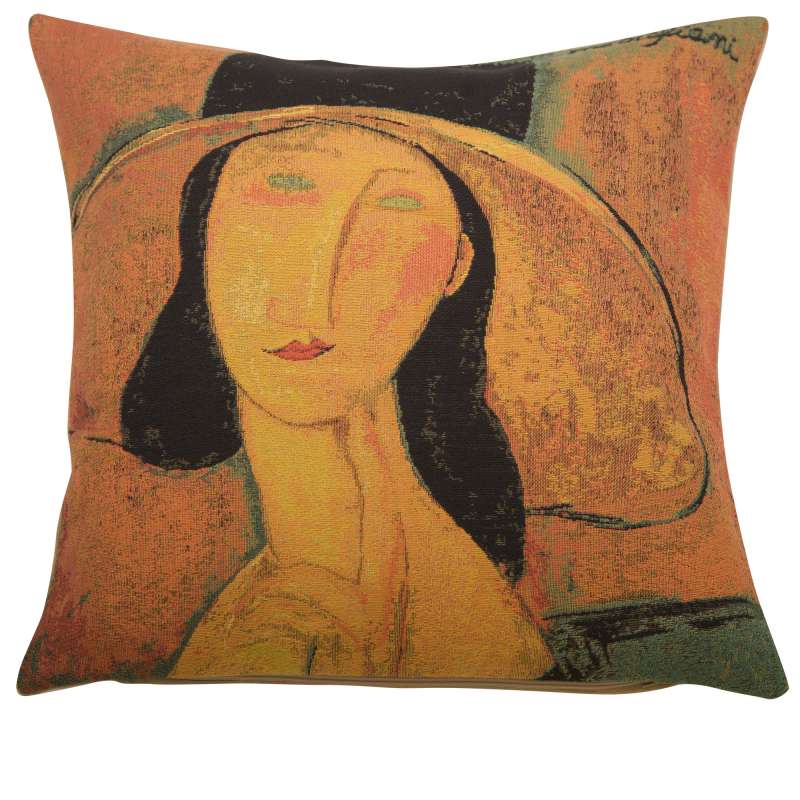 Jeanne Hebuterne in a Large Hat I European Cushion Covers