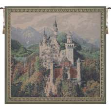 Neuschwanstein Castle Grey Flanders Tapestry Wall Hanging