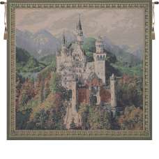 Neuschwanstein Castle Grey Flanders Tapestry Wall Hanging