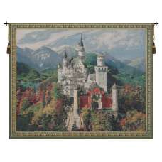 Neuschwanstein Castle Blue Flanders Tapestry Wall Hanging