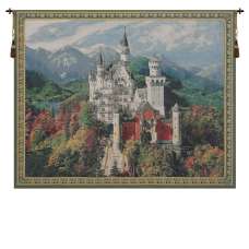 Neuschwanstein Castle Blue Flanders Tapestry Wall Hanging