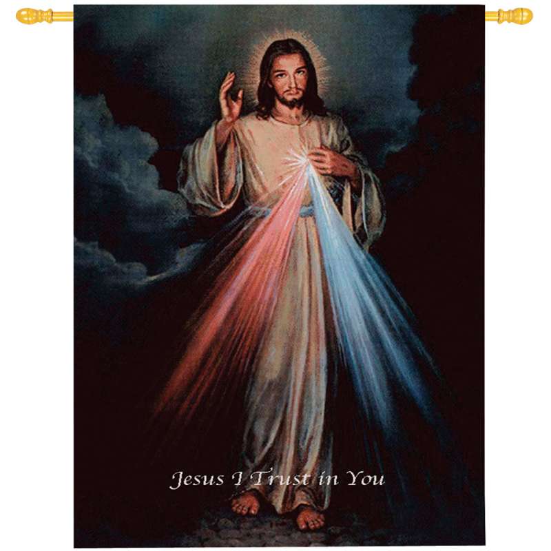 The Divine Mercy w/Words Fine Art Tapestry