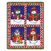 Snowman's Holiday 68" Tapestry Afghan Throw
