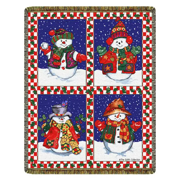 Snowman's Holiday Tapestry Throw