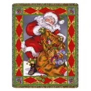 Santa's Treasures 68" Tapestry Afghan Throw