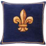 Fleurs De Lys Bleu European Cushion Cover