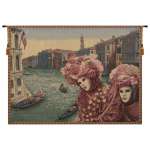 View with Masks Italian Wall Hanging Tapestry