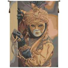Mask on the Foreground Italian Tapestry Wall Hanging