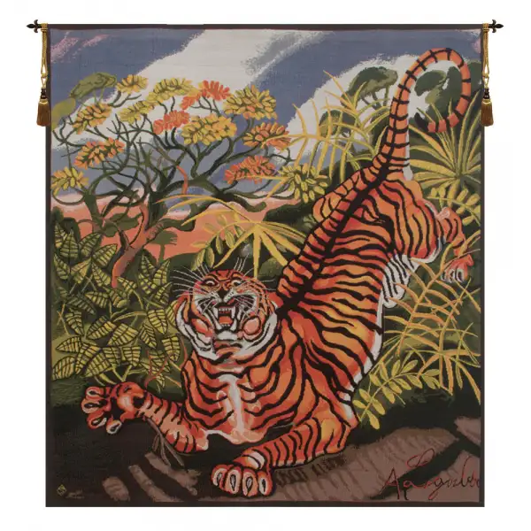 Ligabue Tiger Italian Tapestry