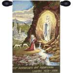 Madonna from Lourdes Italian Wall Hanging Tapestry