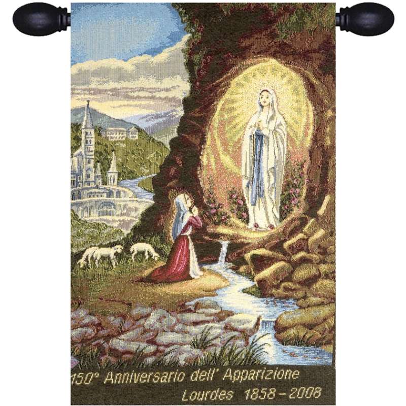 Madonna from Lourdes Italian Tapestry Wall Hanging