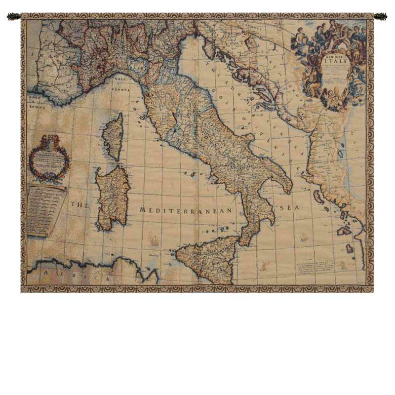 Ancient map of Italy Italian Tapestry Wall Hanging