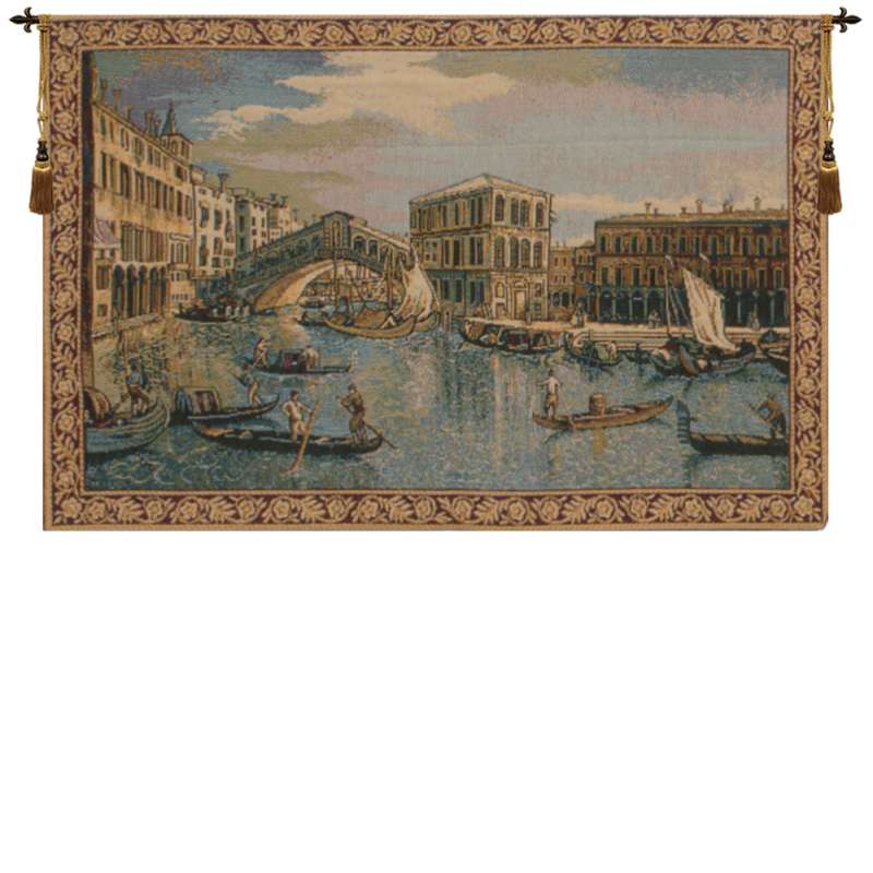 The Rialto Bridge Grand Canal Small Italian Tapestry Wall Hanging